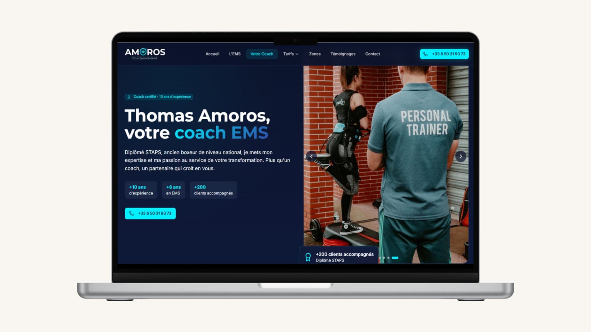 Site web performant pour coach sportif — réalisation Aurea Agency